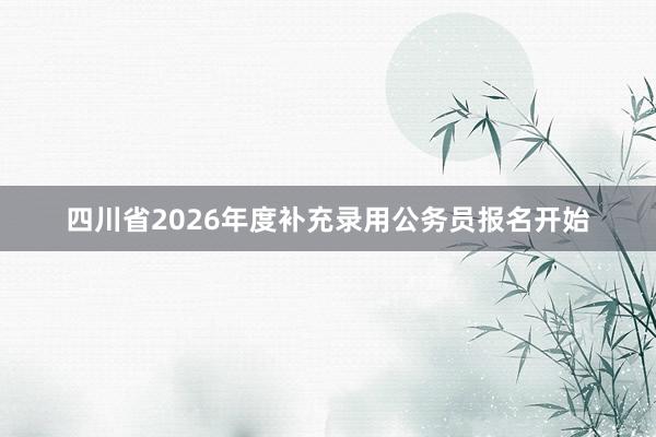 四川省2026年度补充录用公务员报名开始