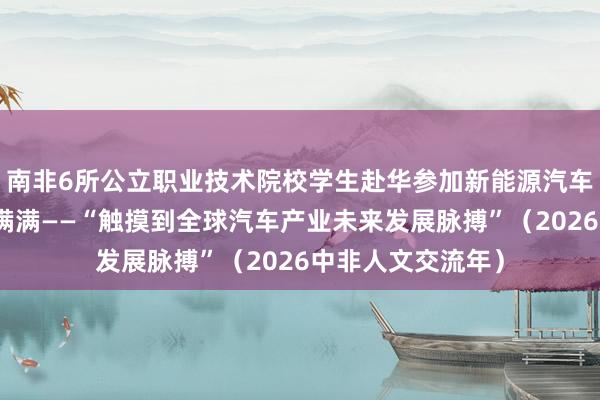 南非6所公立职业技术院校学生赴华参加新能源汽车技术研修，收获满满——“触摸到全球汽车产业未来发展脉搏”（2026中非人文交流年）