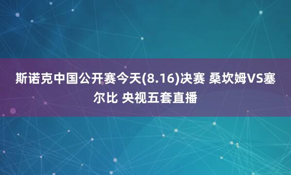 斯诺克中国公开赛今天(8.16)决赛 桑坎姆VS塞尔比 央视五套直播