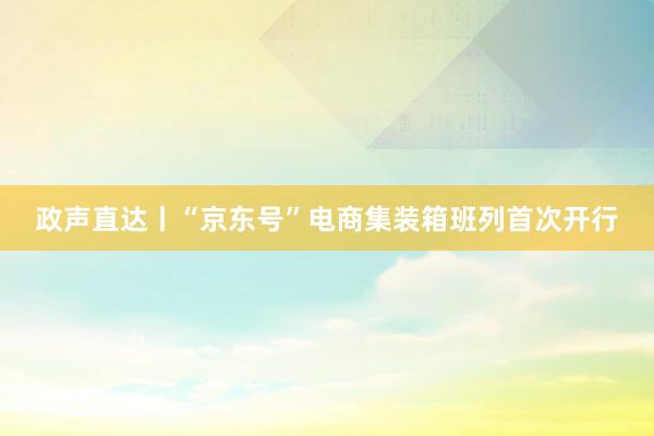 政声直达丨“京东号”电商集装箱班列首次开行