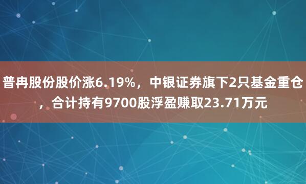 普冉股份股价涨6.19%，中银证券旗下2只基金重仓，合计持有9700股浮盈赚取23.71万元