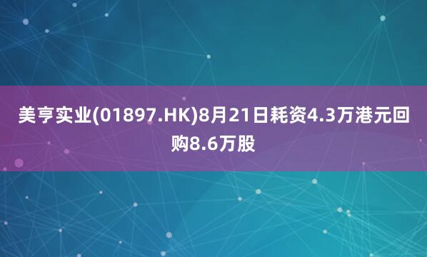 美亨实业(01897.HK)8月21日耗资4.3万港元回购8.6万股
