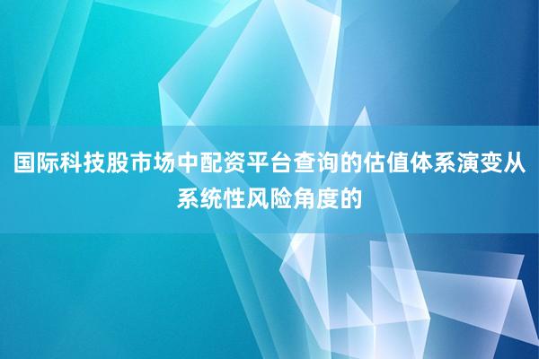 国际科技股市场中配资平台查询的估值体系演变从系统性风险角度的