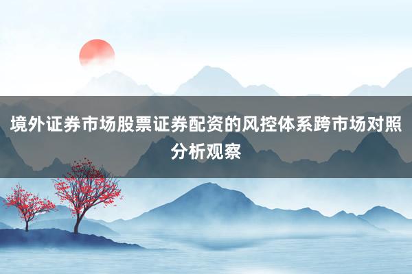 境外证券市场股票证券配资的风控体系跨市场对照分析观察