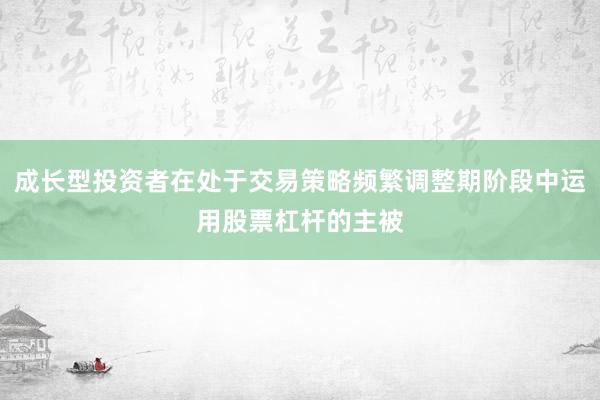 成长型投资者在处于交易策略频繁调整期阶段中运用股票杠杆的主被