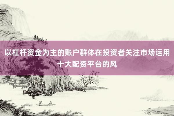 以杠杆资金为主的账户群体在投资者关注市场运用十大配资平台的风