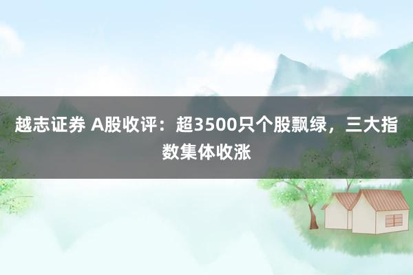 越志证券 A股收评：超3500只个股飘绿，三大指数集体收涨